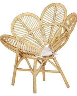 Rattanstuhl Naturlich Auflage Beige Pfauform Florentine