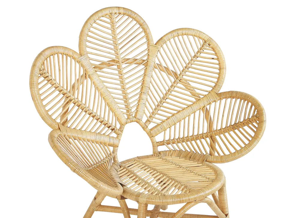 Rattanstuhl Naturlich Auflage Beige Pfauform Florentine