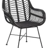 Rattanstuhl Schwarz Canora