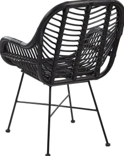 Rattanstuhl Schwarz Canora
