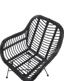 Rattanstuhl Schwarz Canora