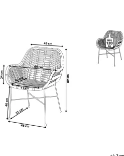 Rattanstuhl Schwarz Canora