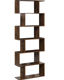 Regal Dunkler Holzfarbton 6 Facher Valdosa