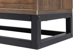 Regal Dunkler Holzfarbton / Schwarz Mit 3 Fachern Und 2 Schubladen Delta