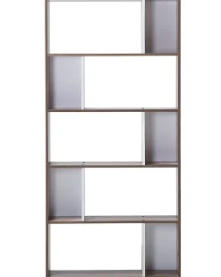 Regal Dunkler Holzfarbton / Weis 5 Facher Orilla