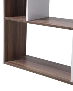 Regal Dunkler Holzfarbton / Weis 5 Facher Orilla
