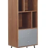 Regal Dunkler Holzfarbton / Grau 4 Facher Richmond