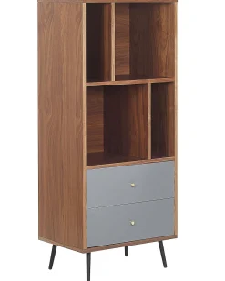 Regal Dunkler Holzfarbton / Grau 4 Facher Richmond