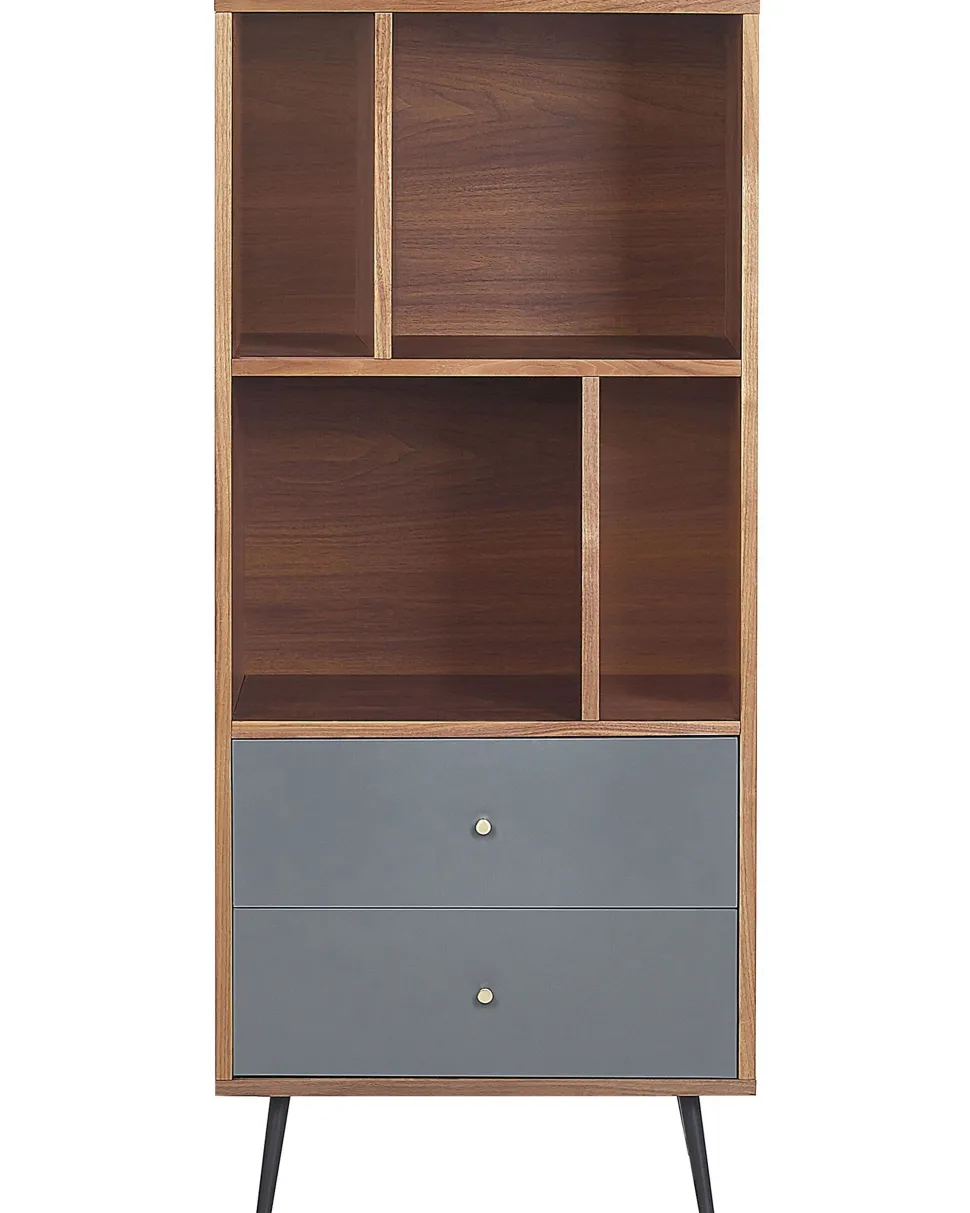 Regal Dunkler Holzfarbton / Grau 4 Facher Richmond