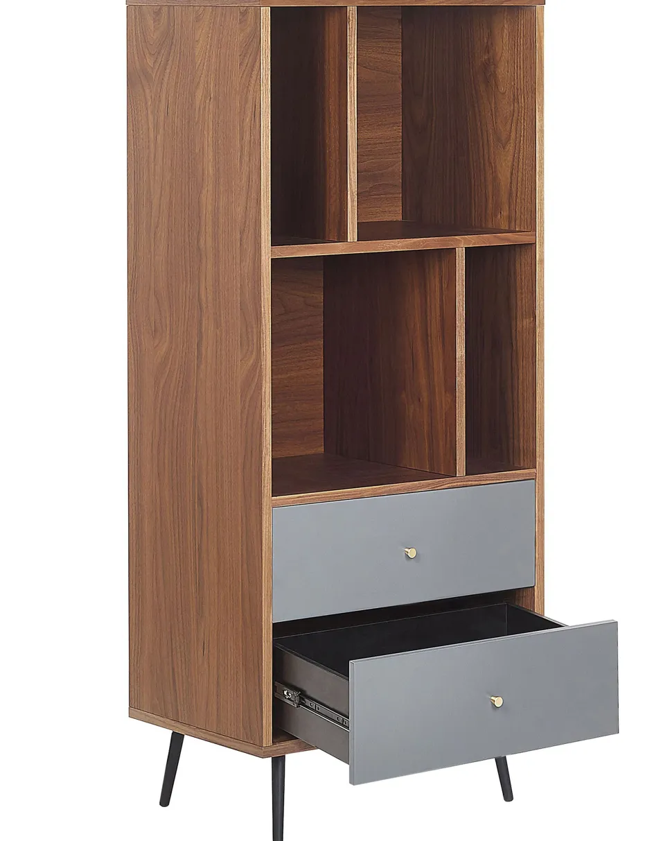 Regal Dunkler Holzfarbton / Grau 4 Facher Richmond