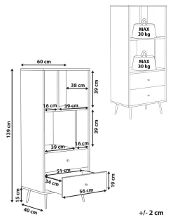 Regal Dunkler Holzfarbton / Grau 4 Facher Richmond