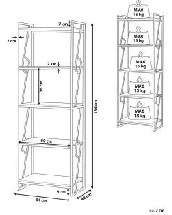 Regal Dunkler Holzfarbton 5 Facher Forres