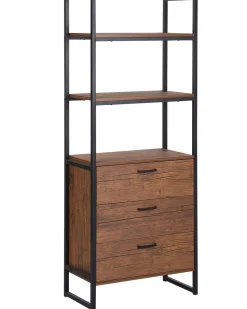 Regal Dunkler Holzfarbton / Schwarz 3 Facher Tifton