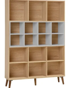 Regal Heller Holzfarbton / Grau 17 Facher Alloa