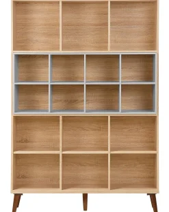 Regal Heller Holzfarbton / Grau 17 Facher Alloa