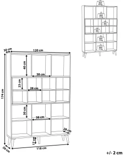 Regal Heller Holzfarbton / Grau 17 Facher Alloa