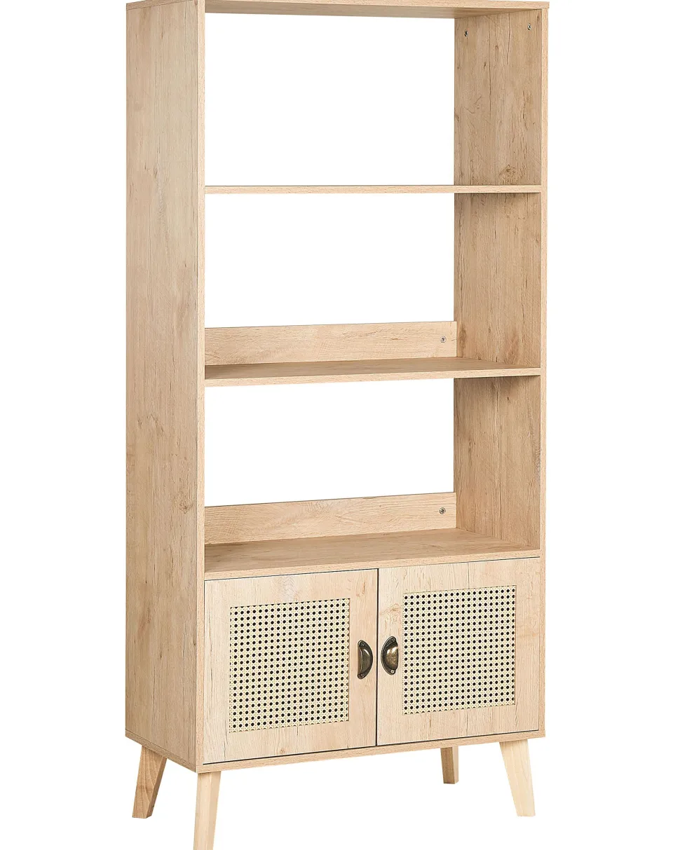 Regal Heller Holzfarbton Mit 3 Fachern Und Schrank Parton