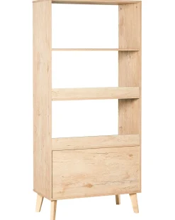 Regal Heller Holzfarbton Mit 3 Fachern Und Schrank Parton