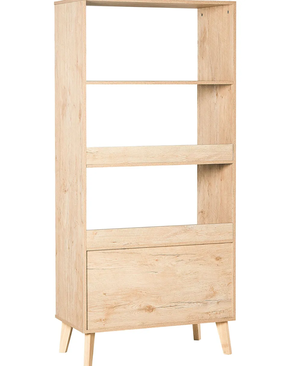 Regal Heller Holzfarbton Mit 3 Fachern Und Schrank Parton