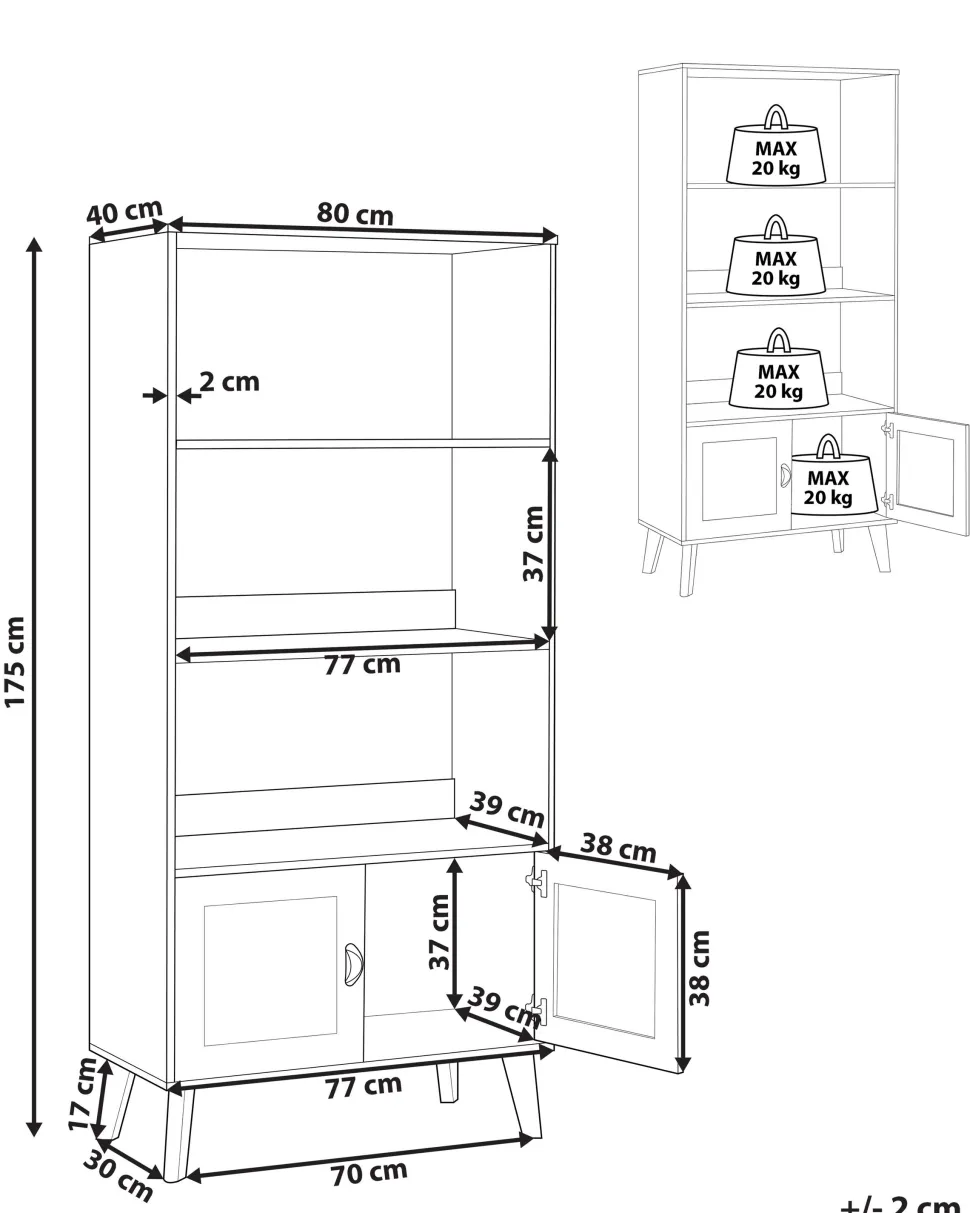 Regal Heller Holzfarbton Mit 3 Fachern Und Schrank Parton