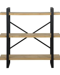 Regal Heller Holzfarbton / Schwarz 3 Facher 111 X 111 X 35 Cm Timber