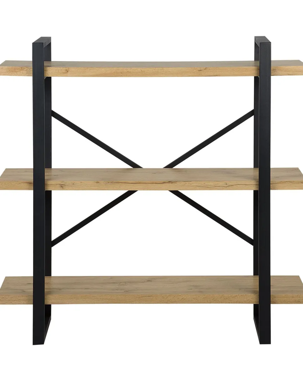 Regal Heller Holzfarbton / Schwarz 3 Facher 111 X 111 X 35 Cm Timber