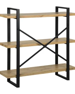 Regal Heller Holzfarbton / Schwarz 3 Facher 111 X 111 X 35 Cm Timber