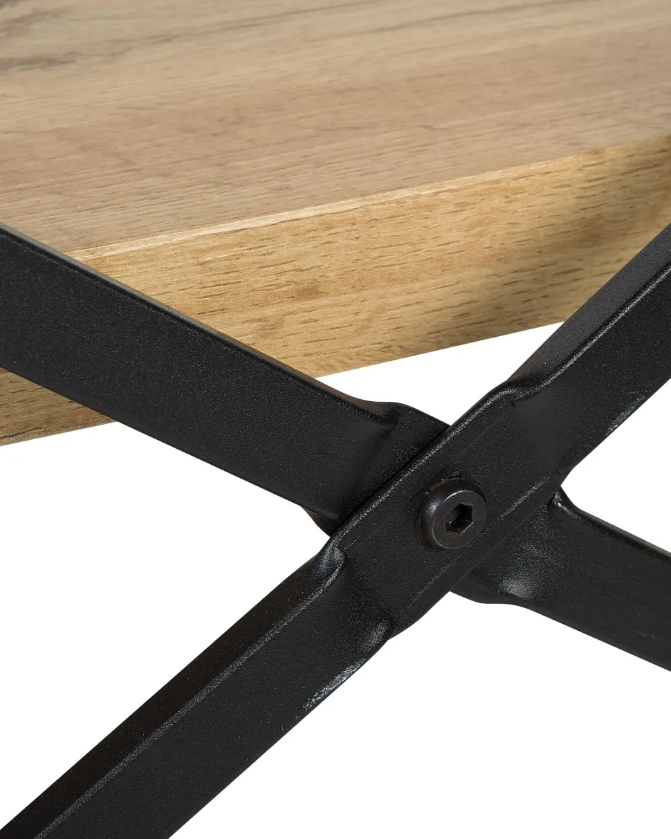 Regal Heller Holzfarbton / Schwarz 3 Facher 111 X 111 X 35 Cm Timber