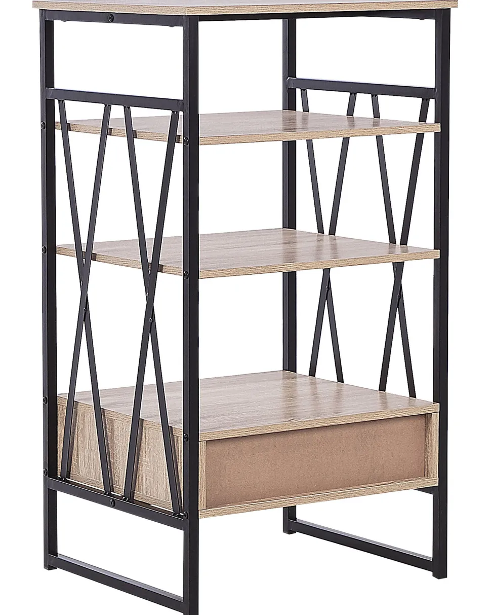 Regal Holzoptik Hellbraun 3 Facher 1 Schublade Keene