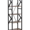 Regal Schwarz / Dunkler Holzfarbton 5 Facher Dale