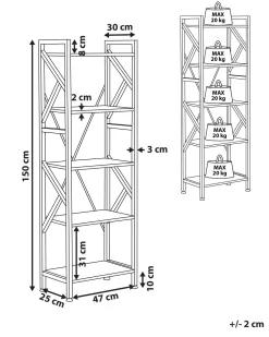 Regal Schwarz / Dunkler Holzfarbton 5 Facher Dale