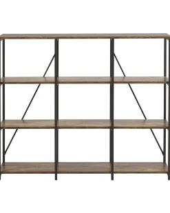 Regal Schwarz / Dunkler Holzfarbton 3 Facher Rhode