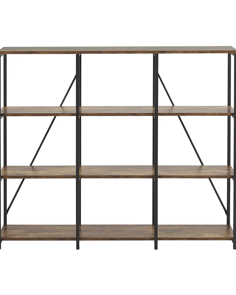 Regal Schwarz / Dunkler Holzfarbton 3 Facher Rhode