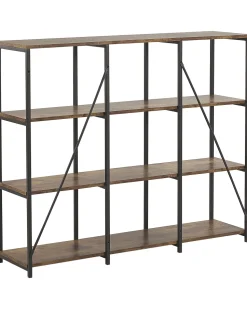 Regal Schwarz / Dunkler Holzfarbton 3 Facher Rhode