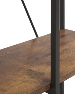 Regal Schwarz / Dunkler Holzfarbton 3 Facher Rhode
