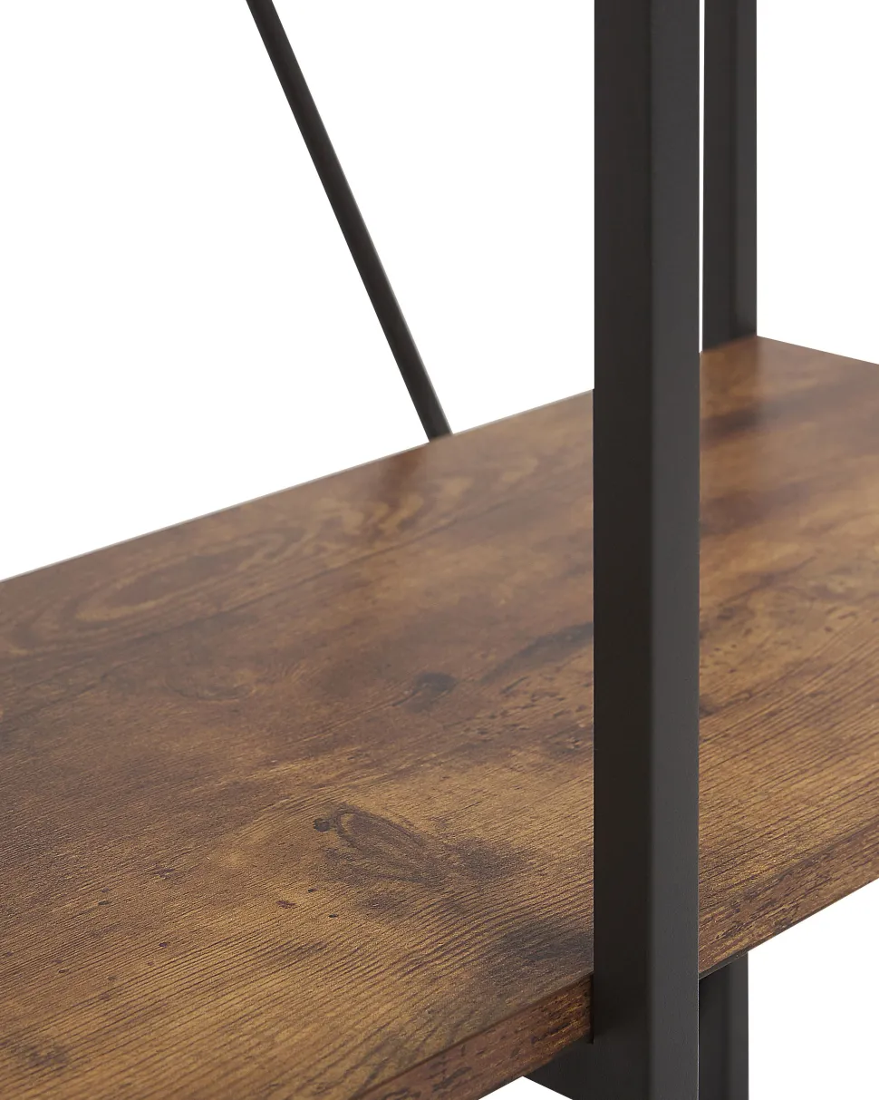 Regal Schwarz / Dunkler Holzfarbton 3 Facher Rhode