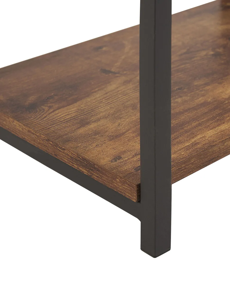 Regal Schwarz / Dunkler Holzfarbton 3 Facher Rhode