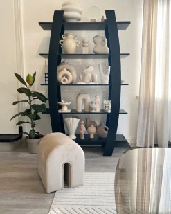 Regal Schwarz 5 Facher Ovales Design 180 Cm Kener