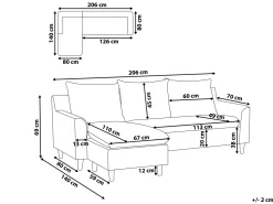 Reversible Fabric Corner Sofa Beige Elvenes