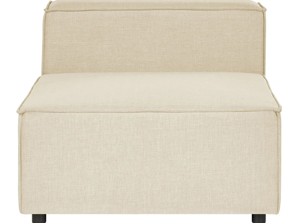 Right Hand 2 Seater Modular Linen Corner Sofa Beige Aprica