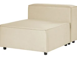 Right Hand 2 Seater Modular Linen Corner Sofa Beige Aprica