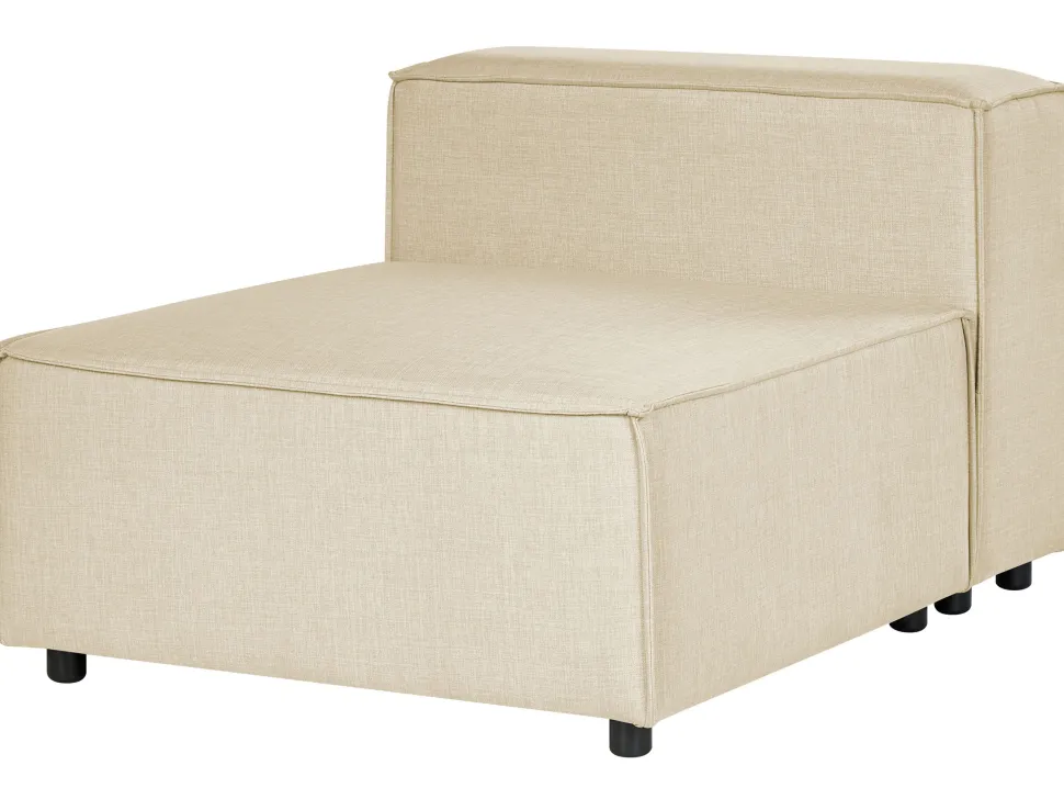 Right Hand 2 Seater Modular Linen Corner Sofa Beige Aprica