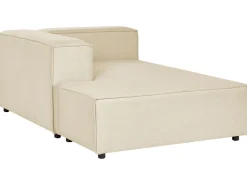 Right Hand 2 Seater Modular Linen Corner Sofa Beige Aprica