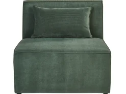 Right Hand 5 Seater Modular Jumbo Cord Corner Sofa With Ottoman Dark Green Lemvig