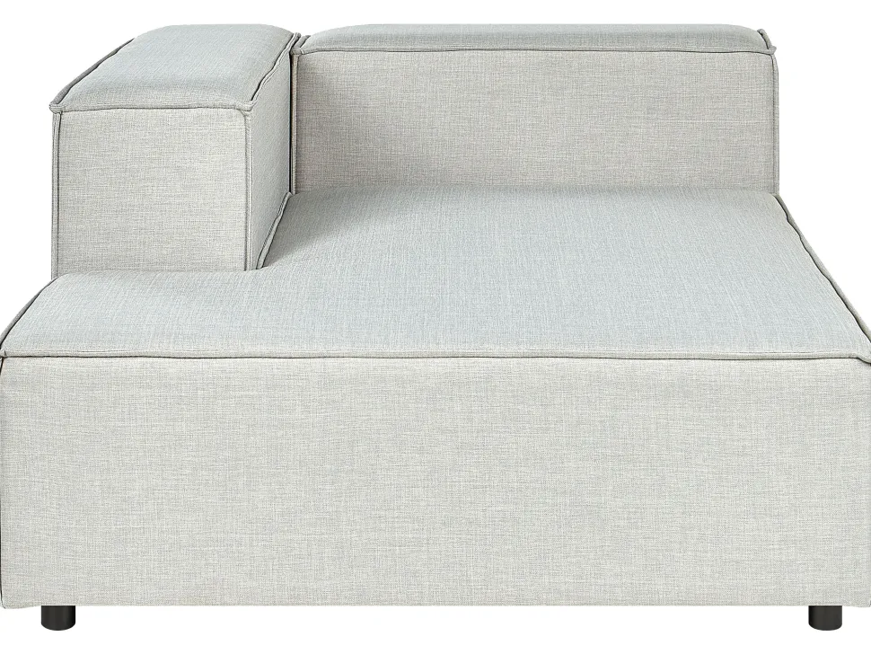Right Hand 2 Seater Modular Linen Corner Sofa Grey Aprica