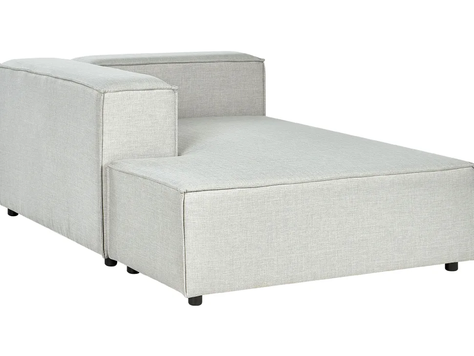 Right Hand 2 Seater Modular Linen Corner Sofa Grey Aprica