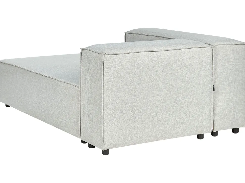 Right Hand 2 Seater Modular Linen Corner Sofa Grey Aprica