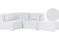 Right Hand 3 Seater Modular Jumbo Cord Corner Sofa With Ottoman Off White Lemvig