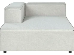 Right Hand 3 Seater Modular Linen Corner Sofa Grey Aprica