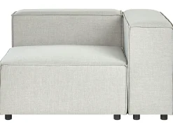 Right Hand 3 Seater Modular Linen Corner Sofa Grey Aprica